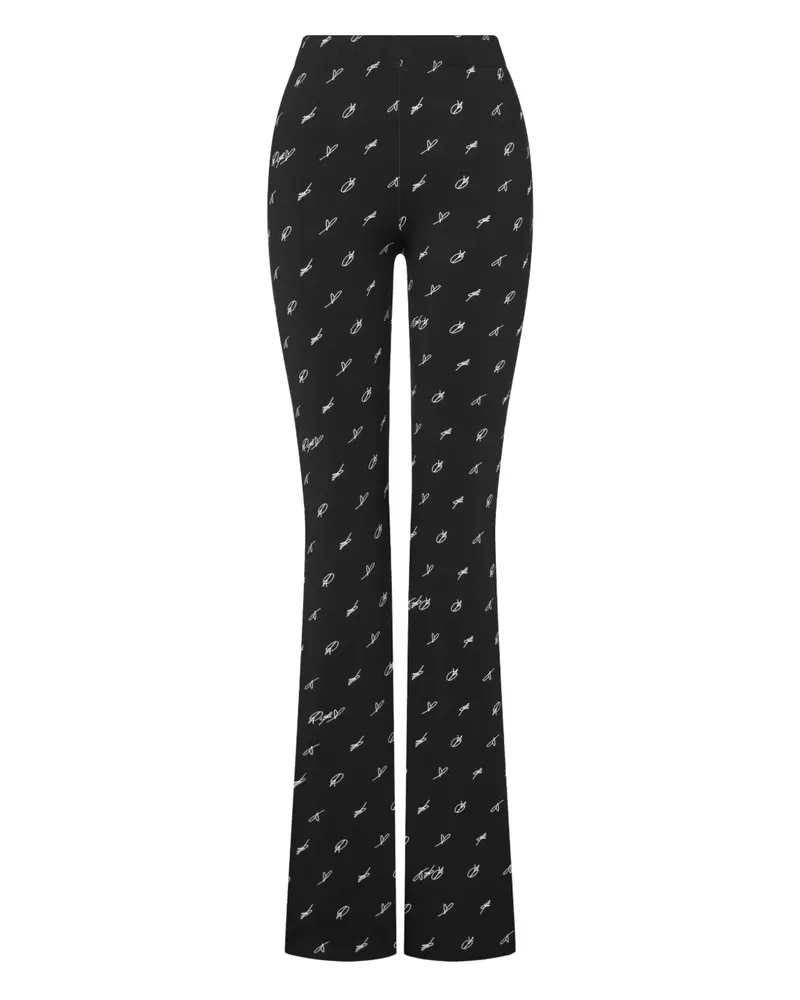 Moschino printed flared trousers - Schwarz Schwarz