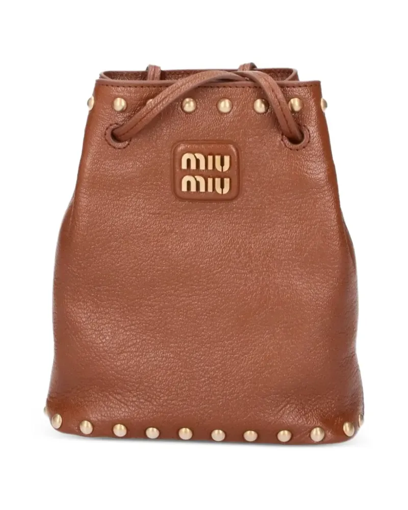 Miu Miu Mini-Tasche aus Leder - Braun Braun