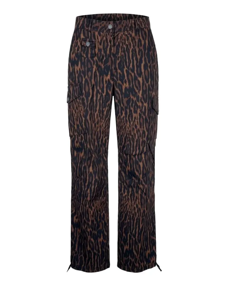 Ganni leopard-print cargo pants - Braun Braun