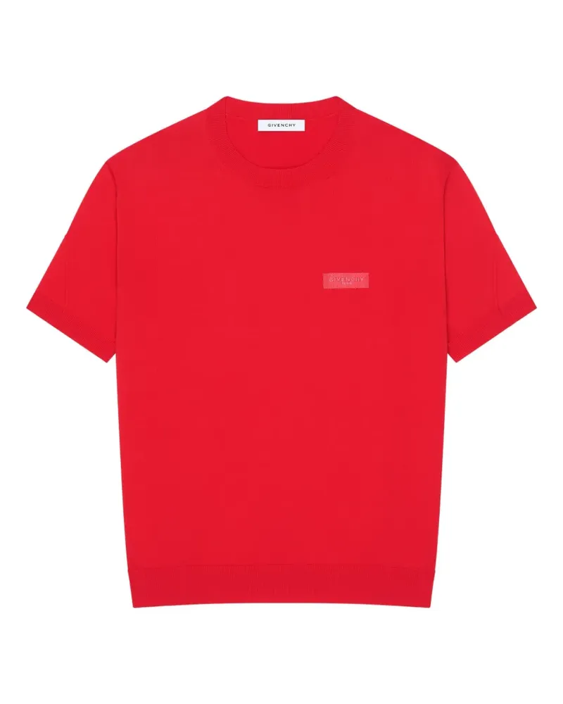 Givenchy Couture Seam T-Shirt aus Strick mit Ripsbanddetail - Rot Rot