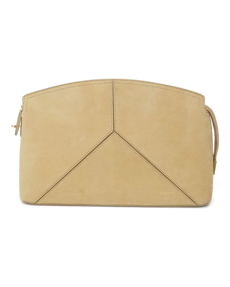 Victoria Beckham Victoria Clutch aus Wildleder mit Reißverschluss - Nude Nude