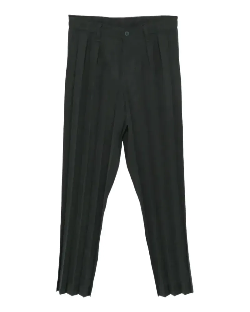 Issey Miyake Edge Ensemble pleated straight-leg trousers - Grün Grün