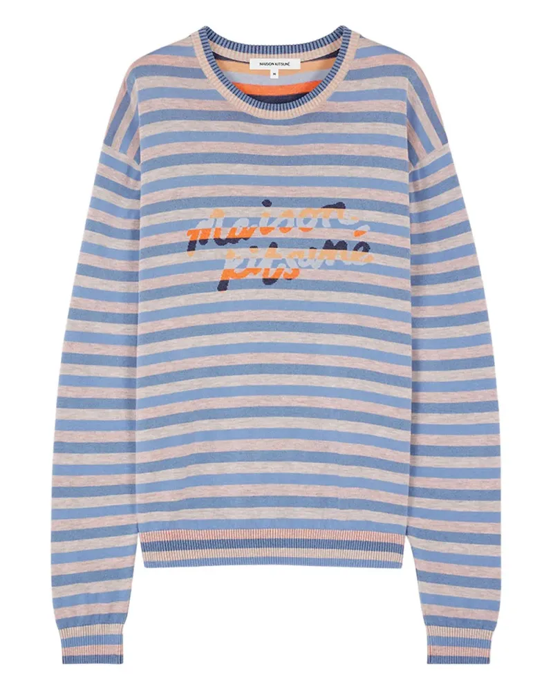 Kitsuné Gestreifter Pullover - Blau Blau