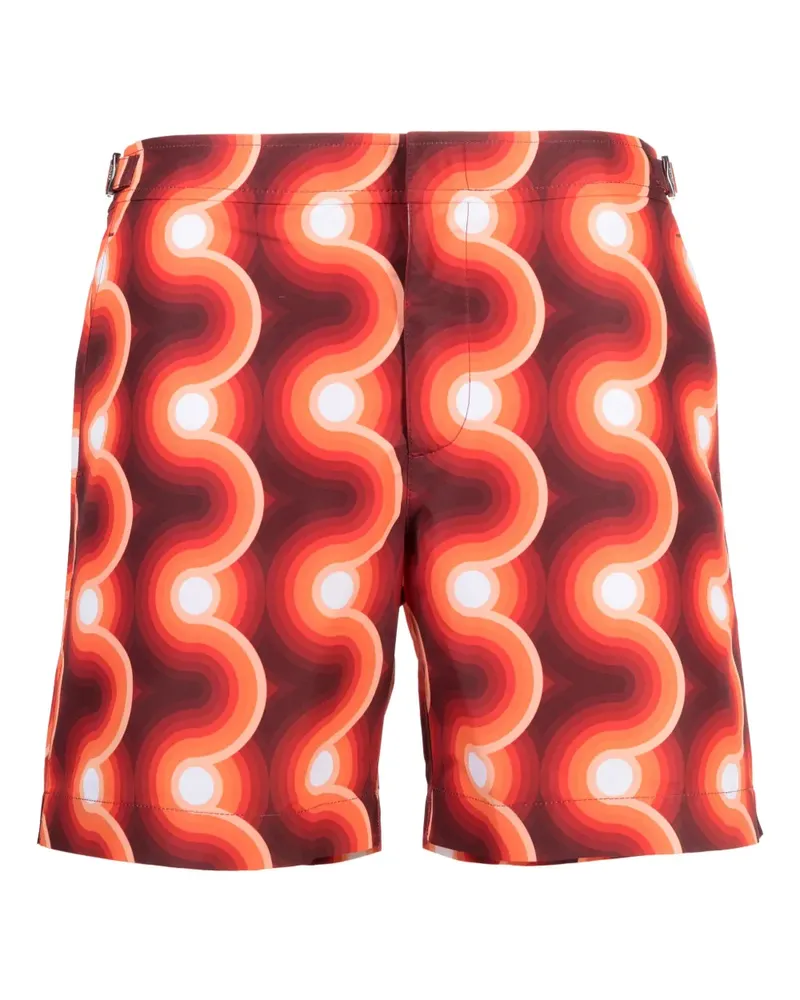 Orlebar Brown Badeshorts mit geometrischem Muster - Rot Rot