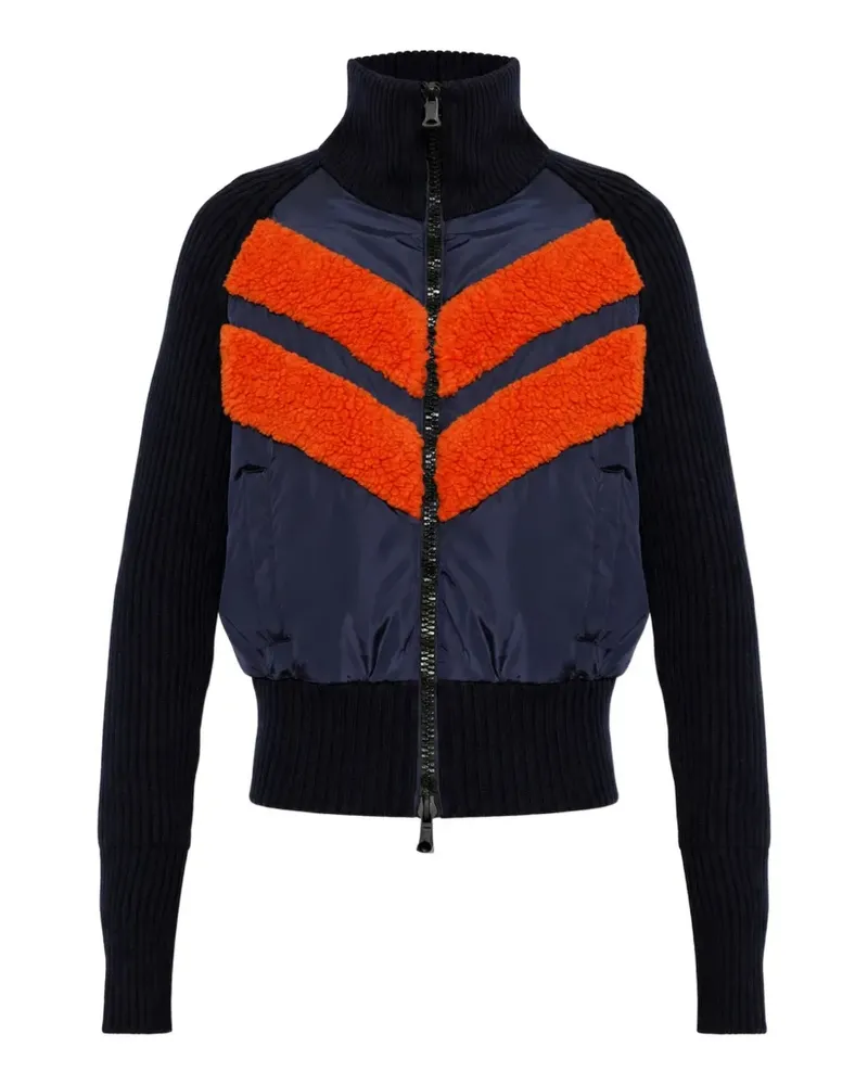 Dsquared2 Fleecejacke mit Zickzackmuster und gestrickten Ärmeln - Blau Blau
