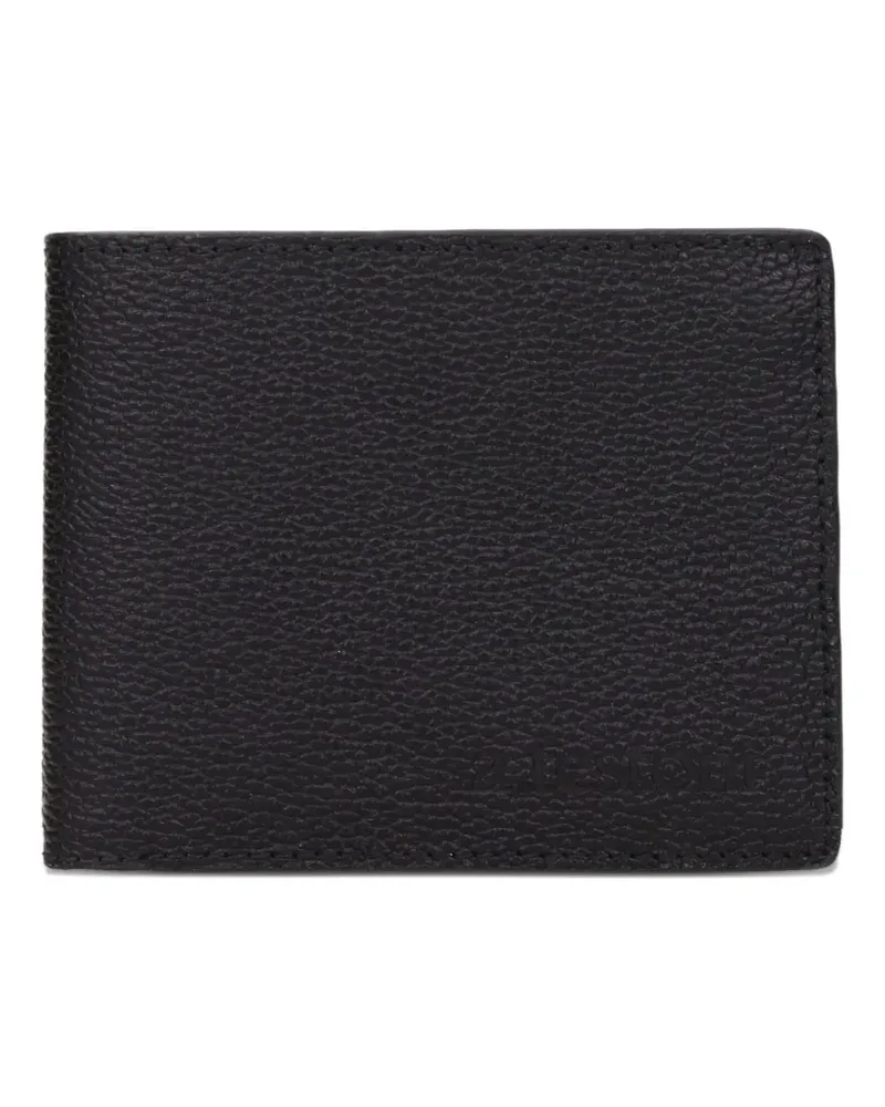 A.Testoni pebbled leather bifold wallet - Schwarz Schwarz