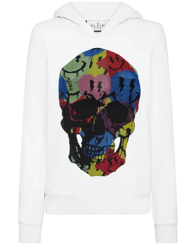 Philipp Plein Hoodie mit Totenkopf-Print - Weiß Weiß