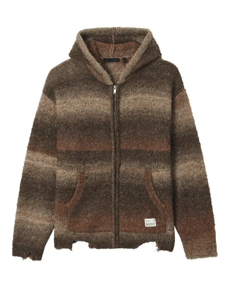 FIVE CM Kapuzenjacke im Distressed-Look - Braun Braun