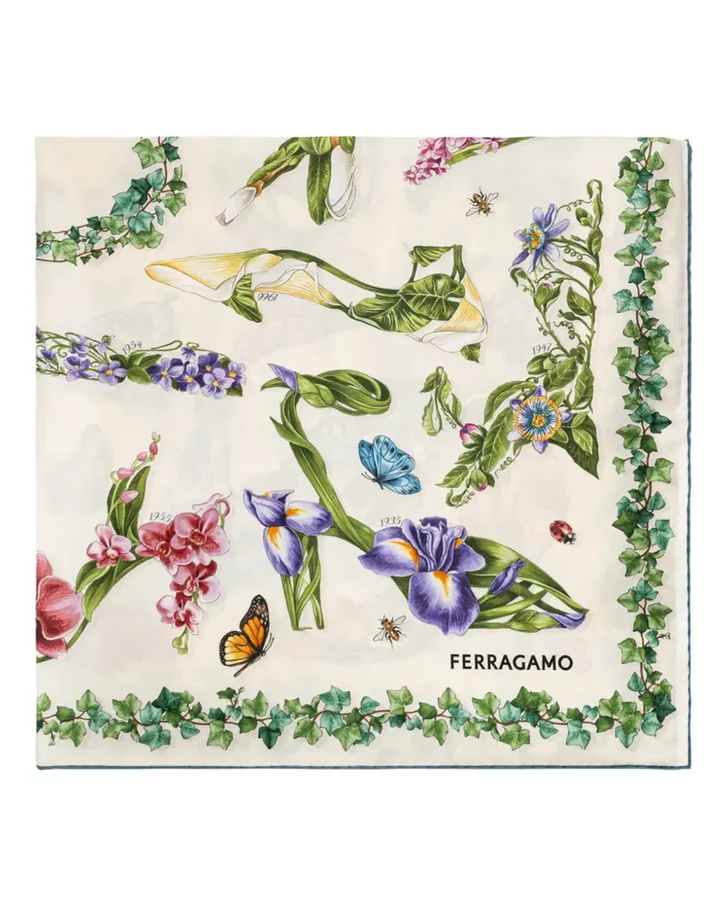 Ferragamo Schal mit Eden-Print - Nude Nude