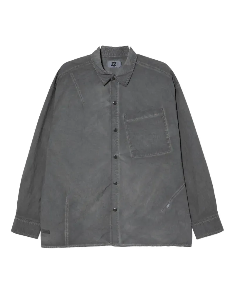 Izzue Hemd mit Zickzackstich - Grau Grau