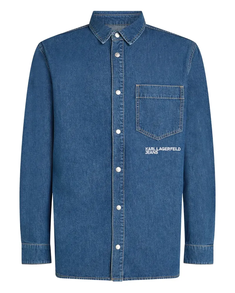 Karl Lagerfeld Jeanshemd mit Stickerei - Blau Blau