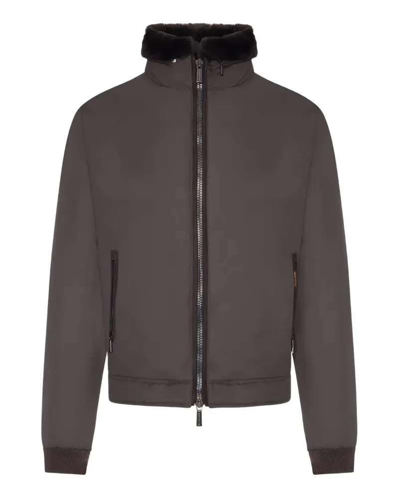 MOORER Jacke mit Shearling-Kragen - Grau Grau