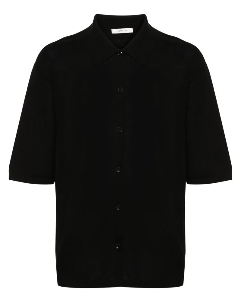 Christophe Lemaire Fein gestricktes Hemd - Schwarz Schwarz