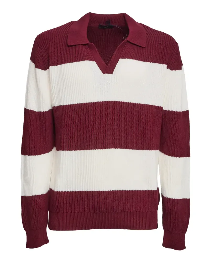 Fay striped V-neck sweater - Rot Rot