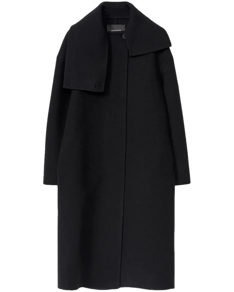 Fabiana Filippi Mantel aus gekochter Wolle - Schwarz Schwarz