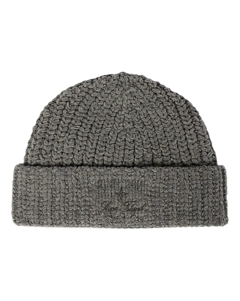 Stone Island N100001 mouliné cotton chenille beanie - Grau Grau