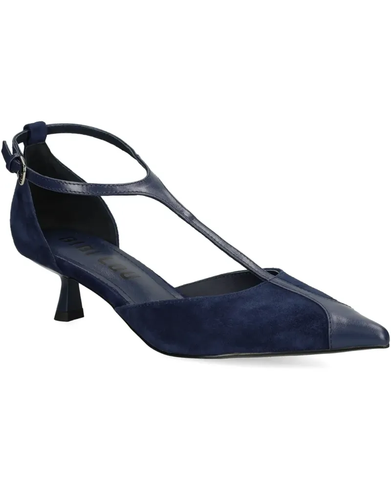 Bibi Lou Spitze Canna Pumps mit T-Riemen 40mm - Blau Blau