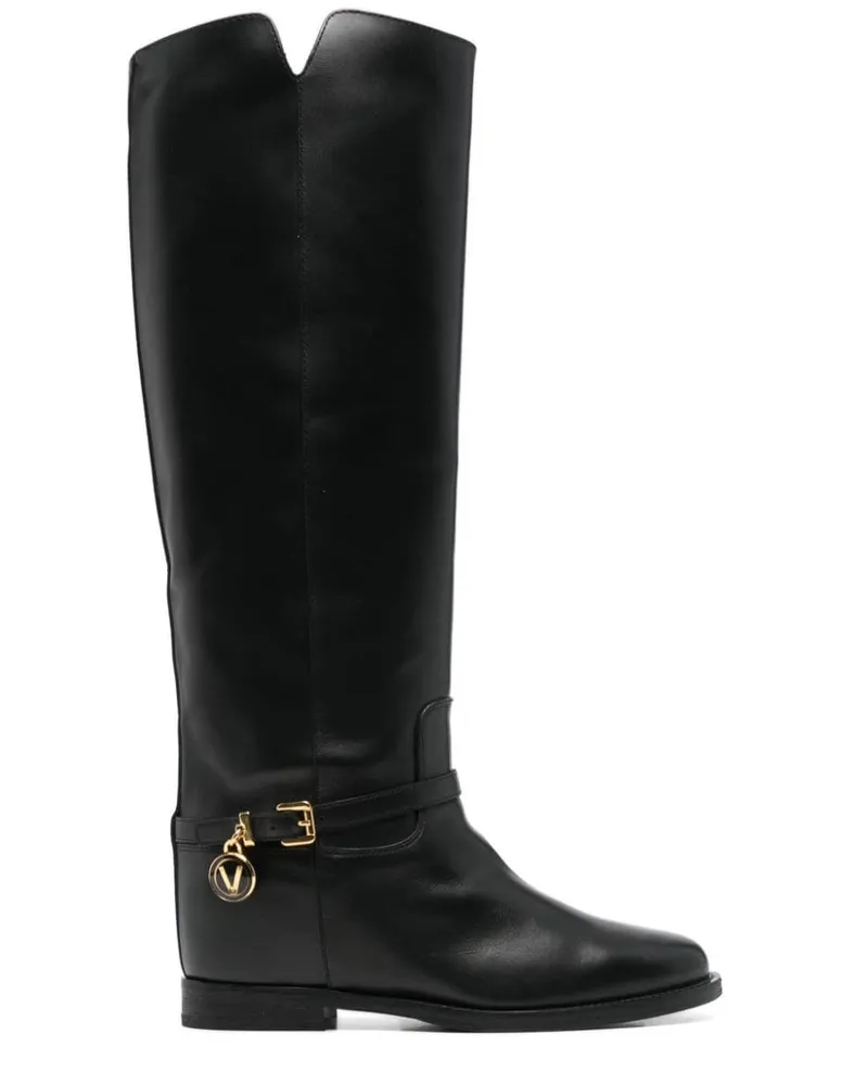Via Roma 15 Stiefel mit Logo-Anhänger - Schwarz Schwarz