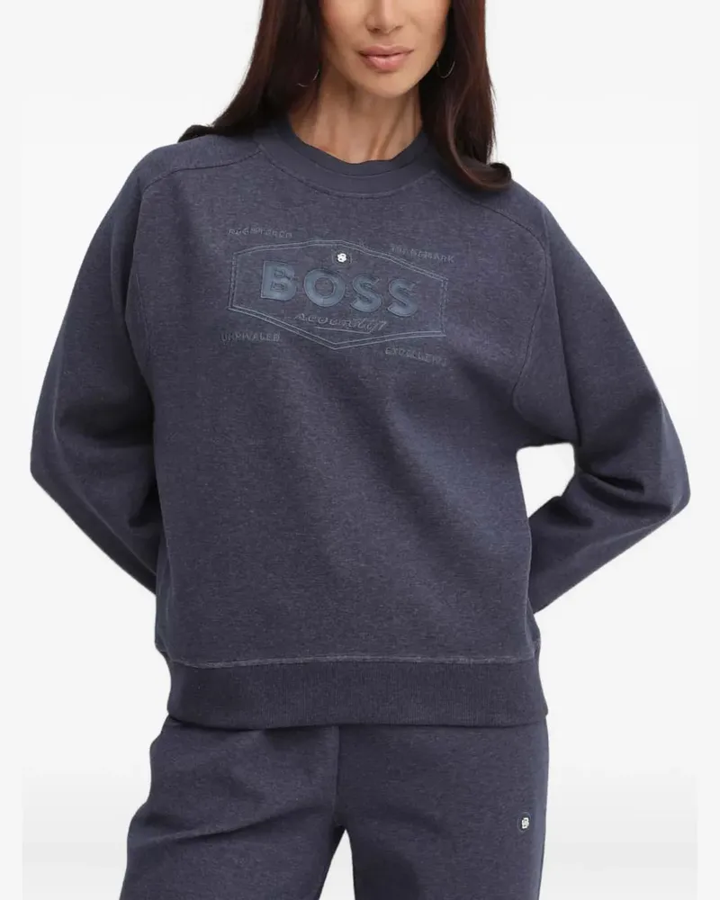 HUGO BOSS embroidered-logo sweatshirt - Blau Blau