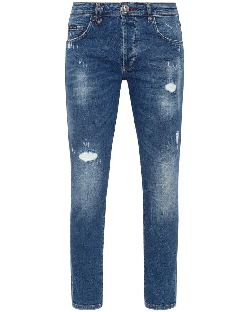 Philipp Plein Lion Circus Skinny-Jeans - Blau Blau