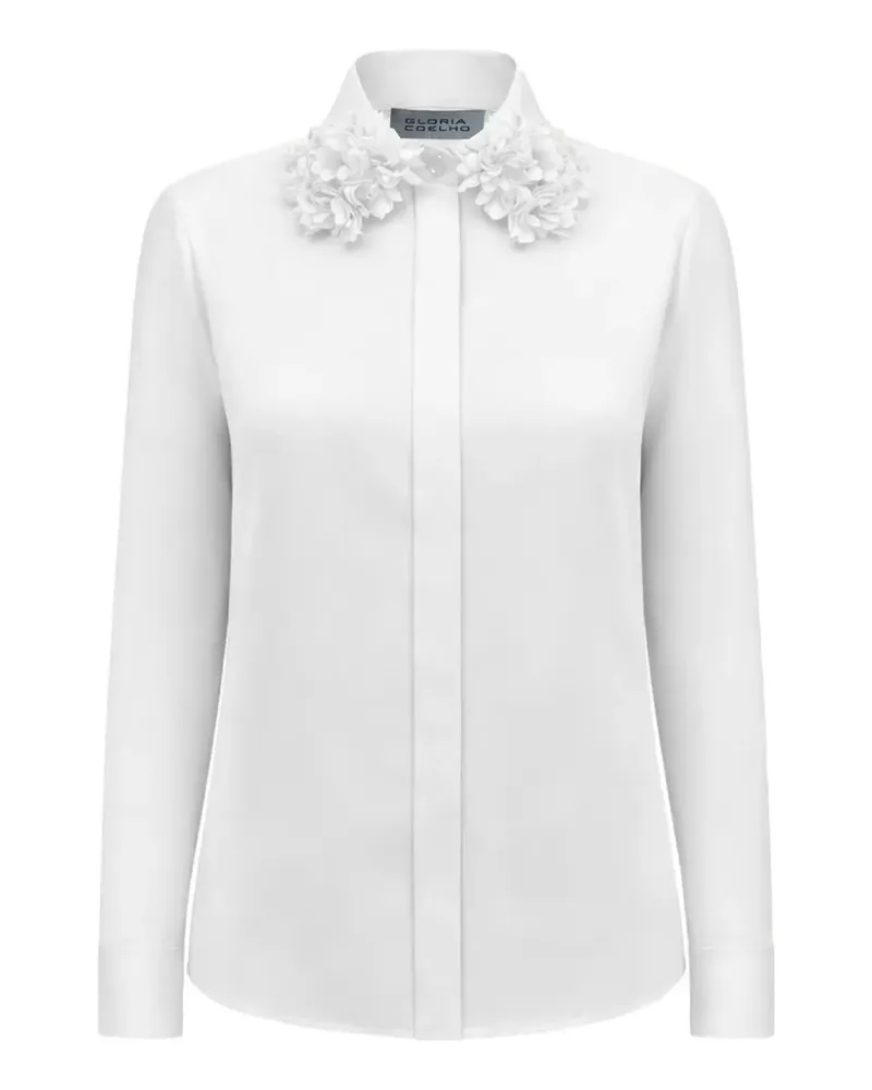 Gloria Coelho floral-collar blouse - Weiß Weiß