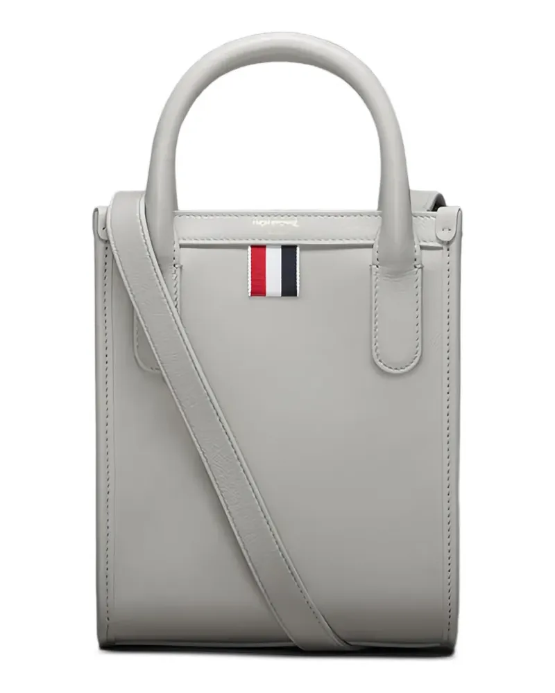 Thom Browne Kleiner Tote Bag mit Logo - Grau Grau