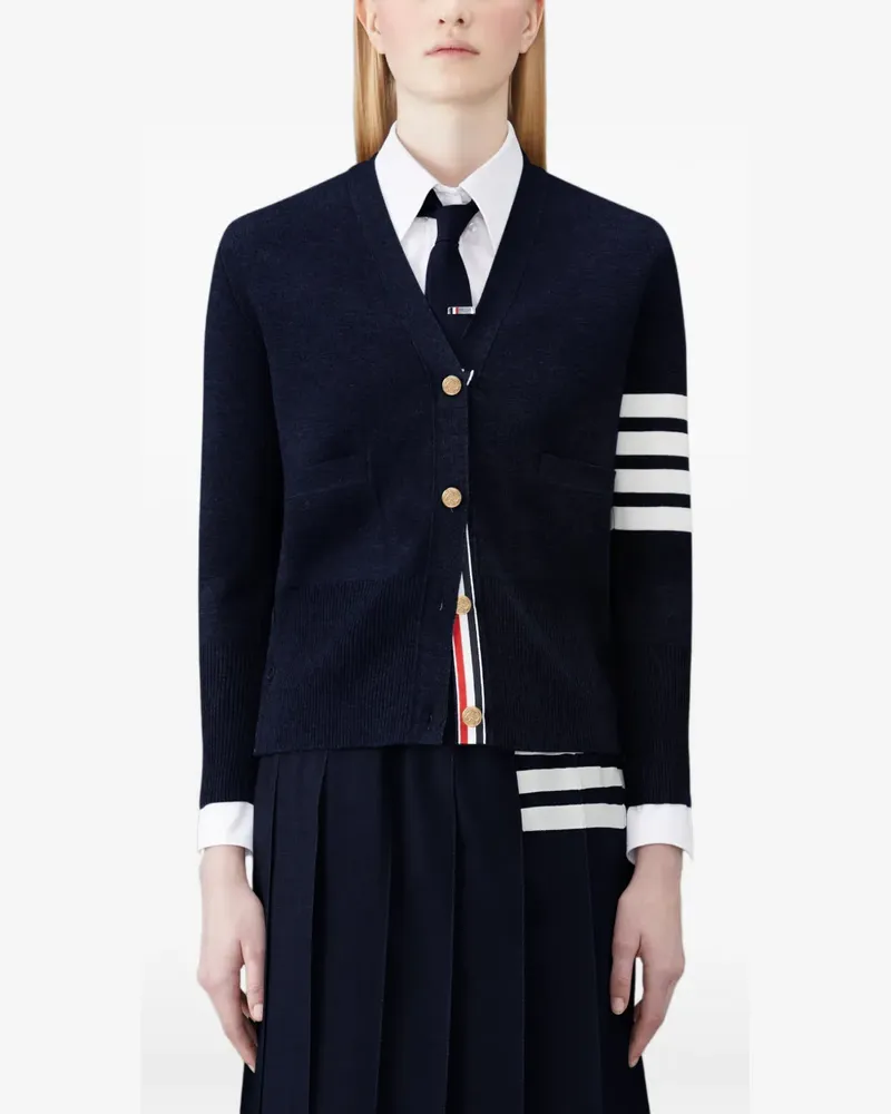 Thom Browne Cardigan mit V-Ausschnitt - Blau Blau