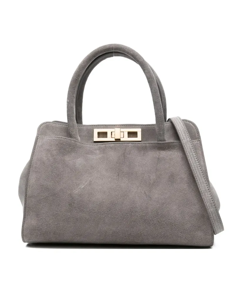 Fabiana Filippi Tote Bag aus Wildleder mit Henkel - Grau Grau