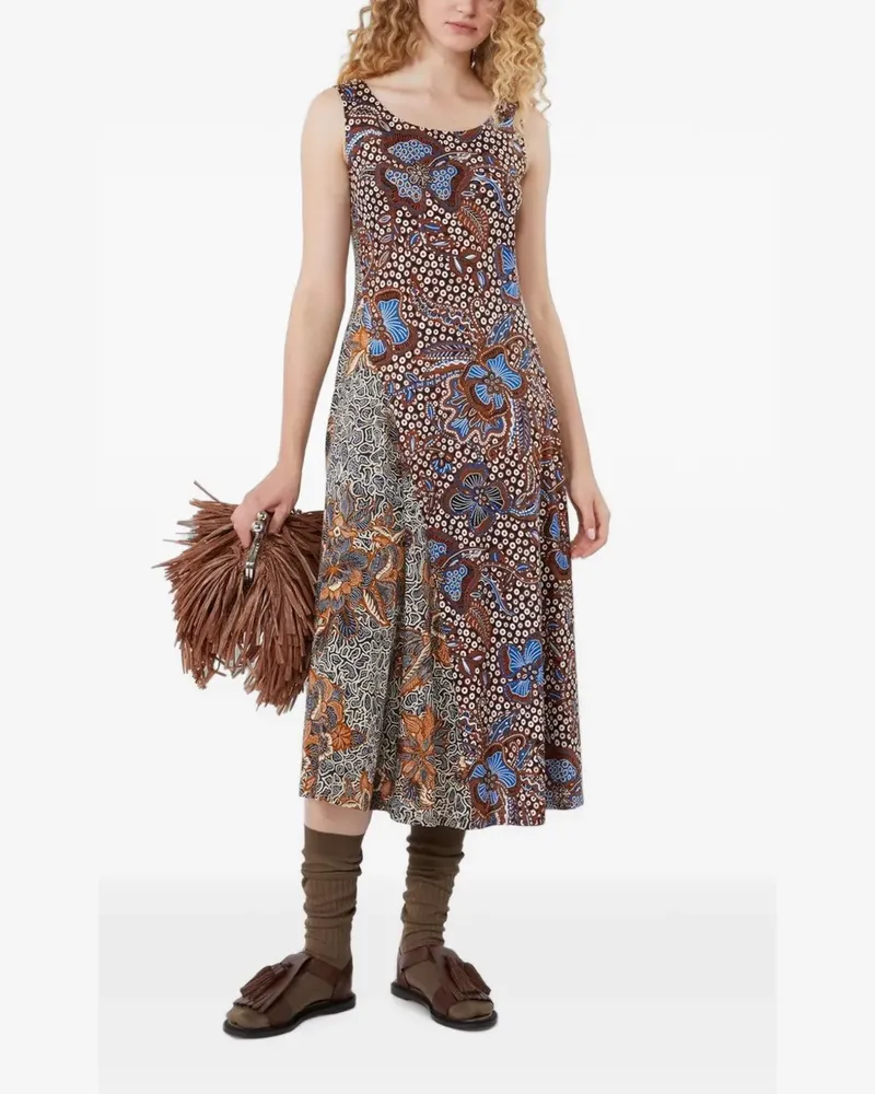 Max Mara floral-print sleeveless midi dress - Braun Braun