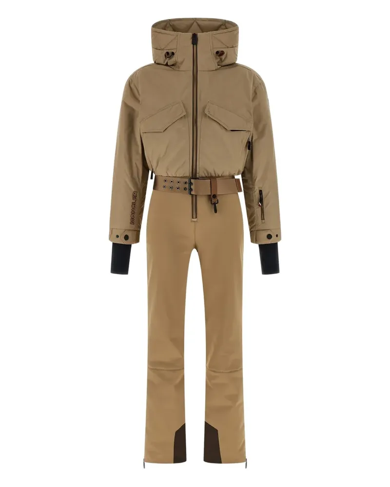 Moncler hooded down ski suit - Nude Nude