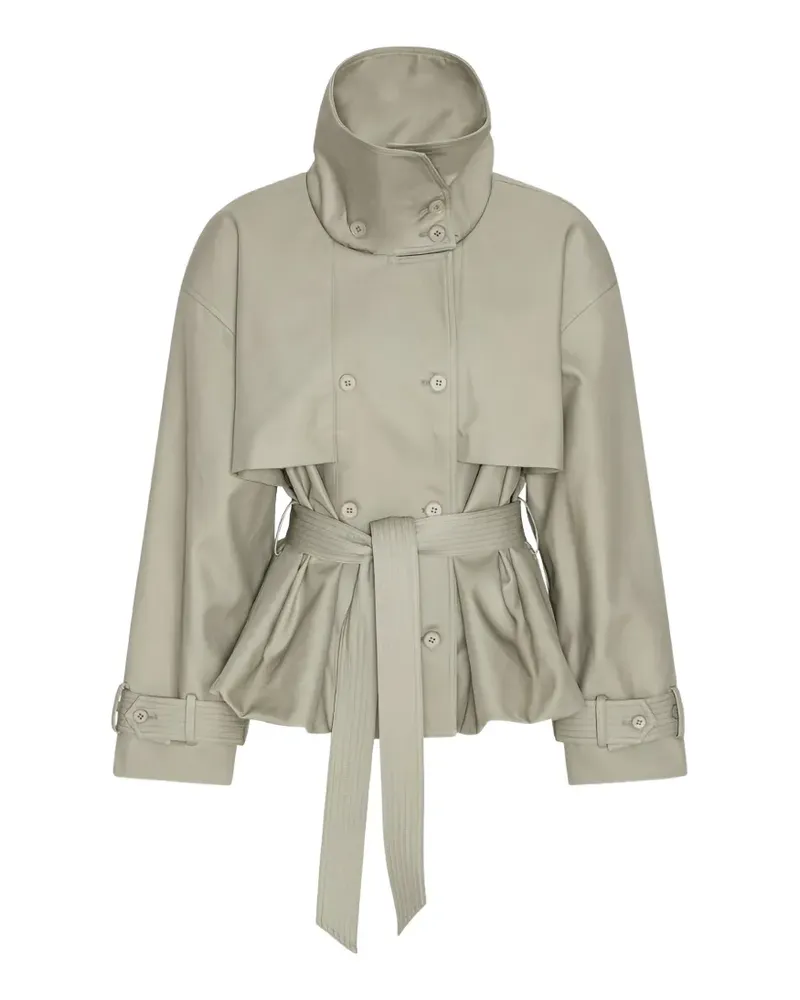 ROTATE Birger Christensen Kurzer Trenchcoat aus Aluminium - Nude Nude