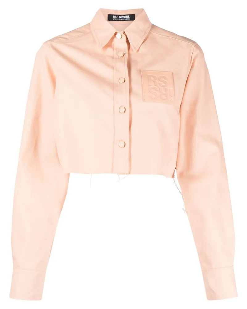 Raf Simons Cropped-Jacke mit Logo-Patch - Rosa Rosa