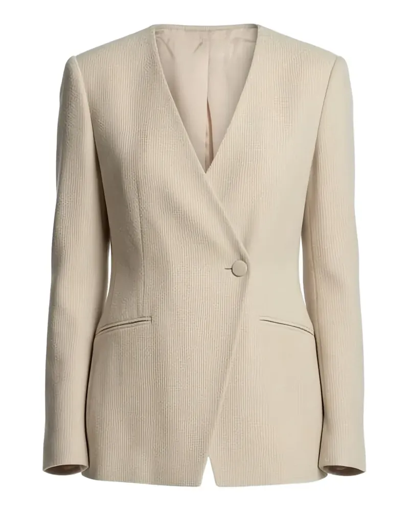 Emporio Armani textured collarless blazer - Nude Nude