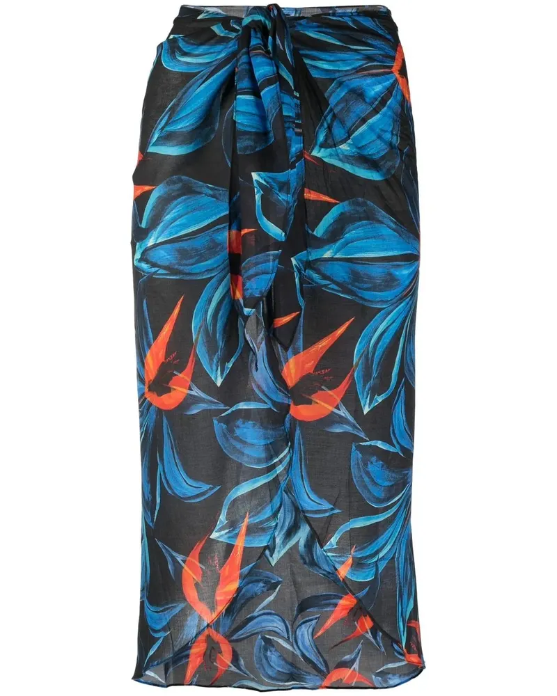 Louisa Ballou Sarong mit Print - Blau Blau