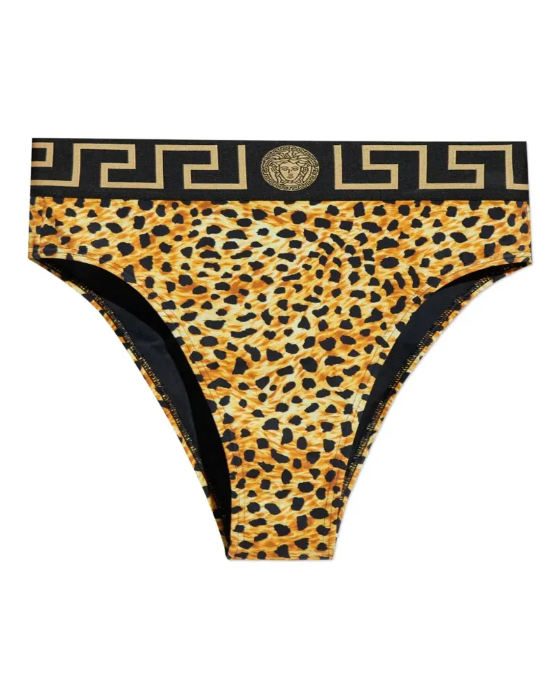 Versace Bikinihöschen mit Leoparden-Print - Braun Braun