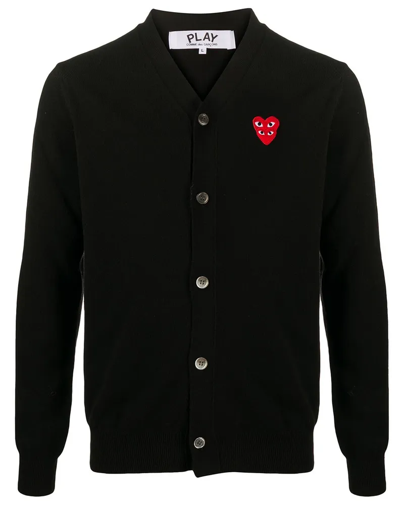 Comme des Garçons Cardigan mit Herz-Logo - Schwarz Schwarz