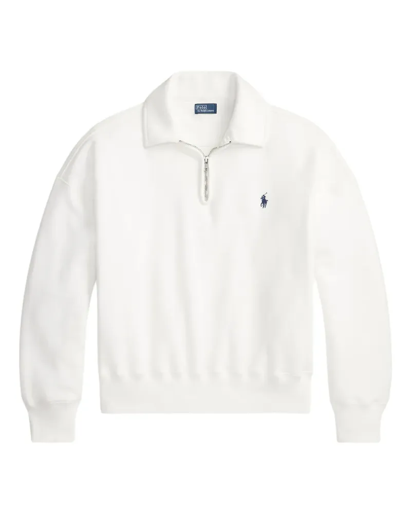 Ralph Lauren Besticktes Sweatshirt mit Reißverschlusskragen - Weiß Weiß