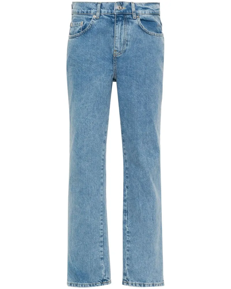 Moschino Halbhohe Straight-Leg-Jeans Blau