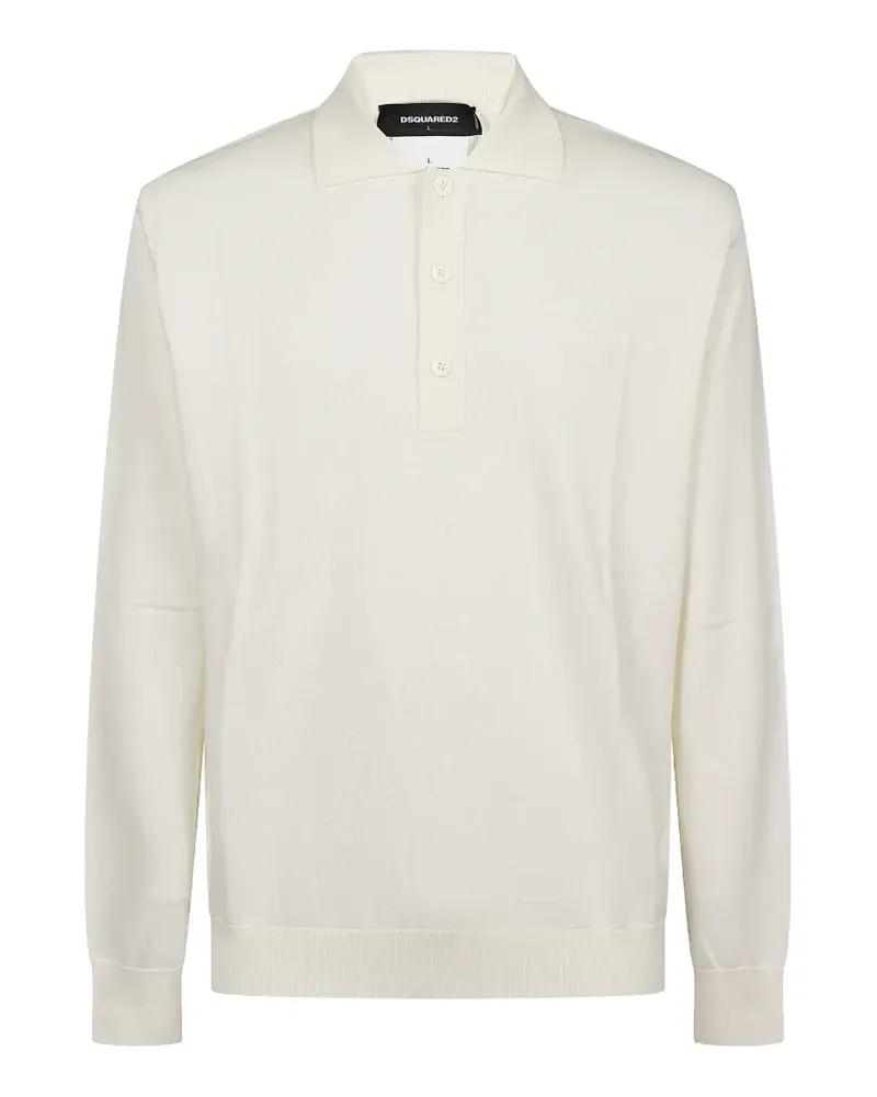 Dsquared2 long-sleeved cotton polo shirt - Weiß Weiß