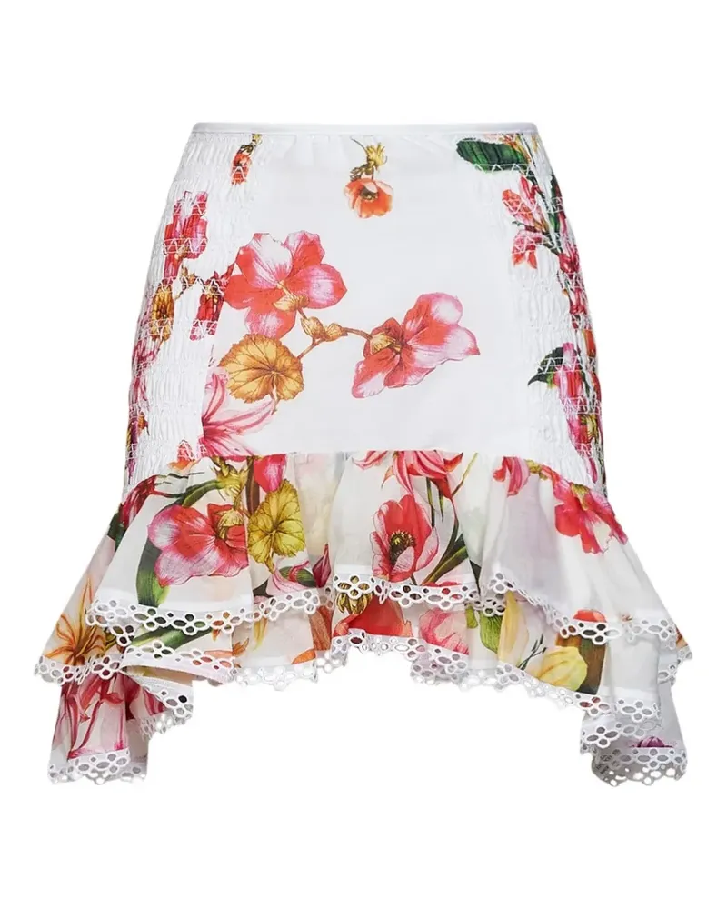 Charo Ruiz floral-print ruffled skirt - Weiß Weiß
