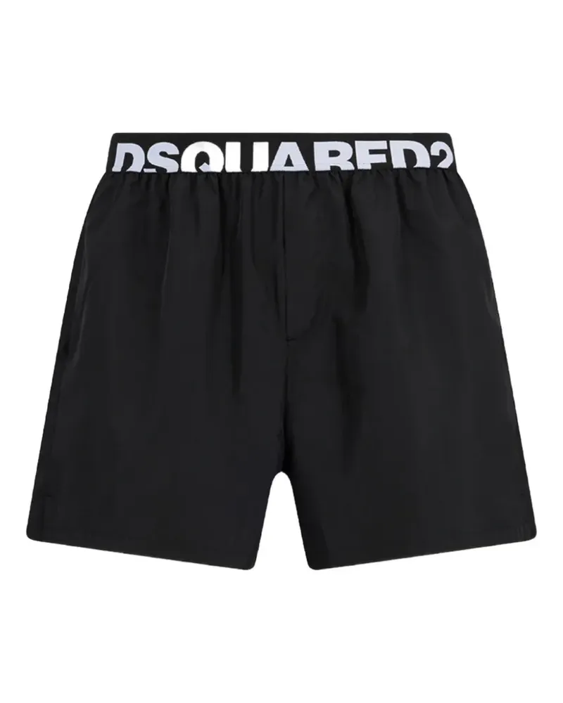 Dsquared2 Badeshorts mit Logo - Schwarz Schwarz