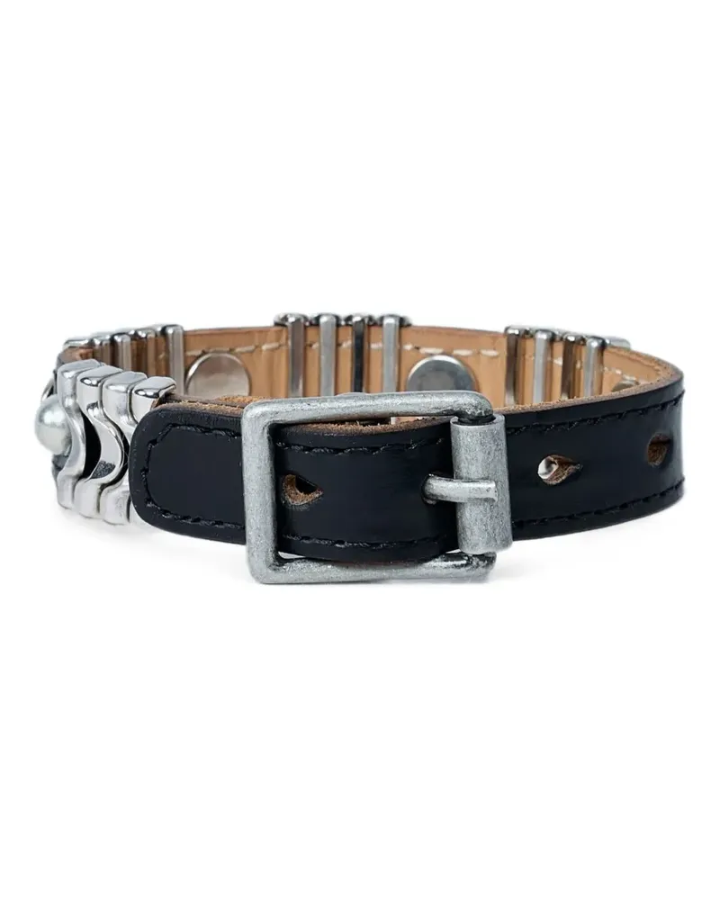 Our Legacy Wave bracelet black Chromexcel-leather - Schwarz Schwarz