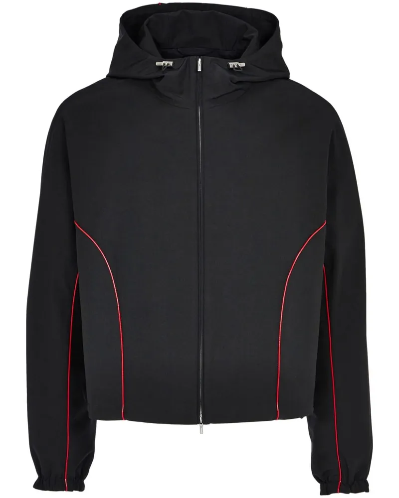 Ferragamo Leichte Jacke mit Kontrastpaspeln - Schwarz Schwarz