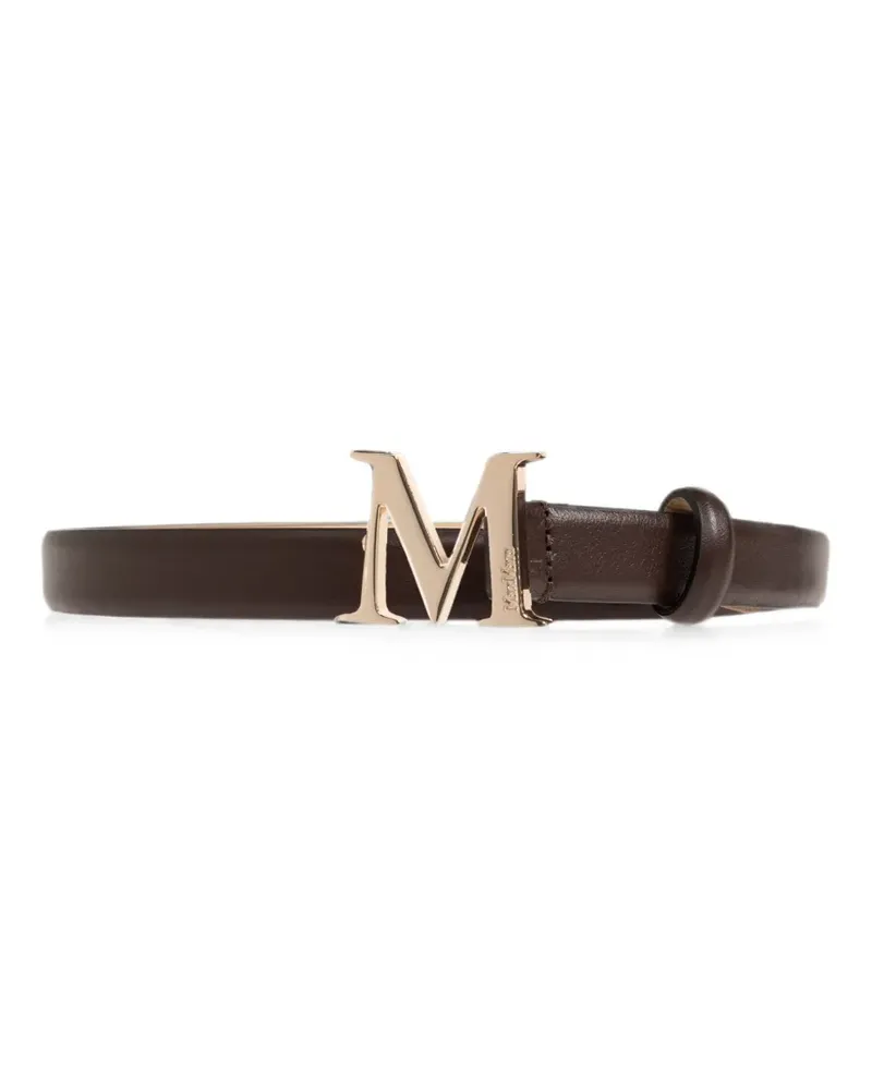 Max Mara logo-plaque leather belt - Braun Braun