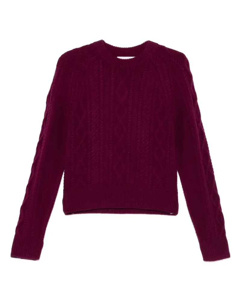 Eric Bompard Pullover mit Zopfmuster - Rot Rot