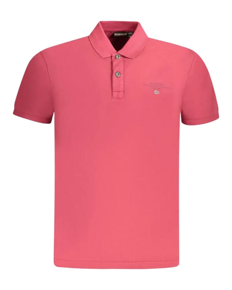 Napapijri logo-embroidered polo shirt - Rosa Rosa