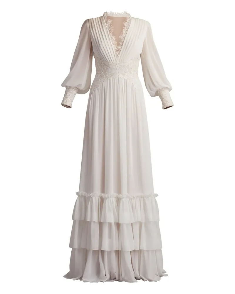 Tadashi Shoji Kleid mit Spitzenverzierung - Weiß Weiß