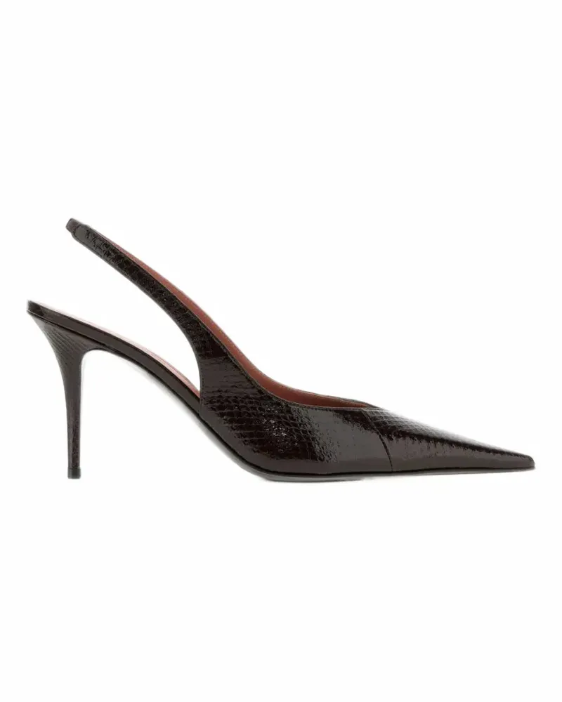 Amina Muaddi Anok Sling 90 Pumps aus Lackleder - Schwarz Schwarz