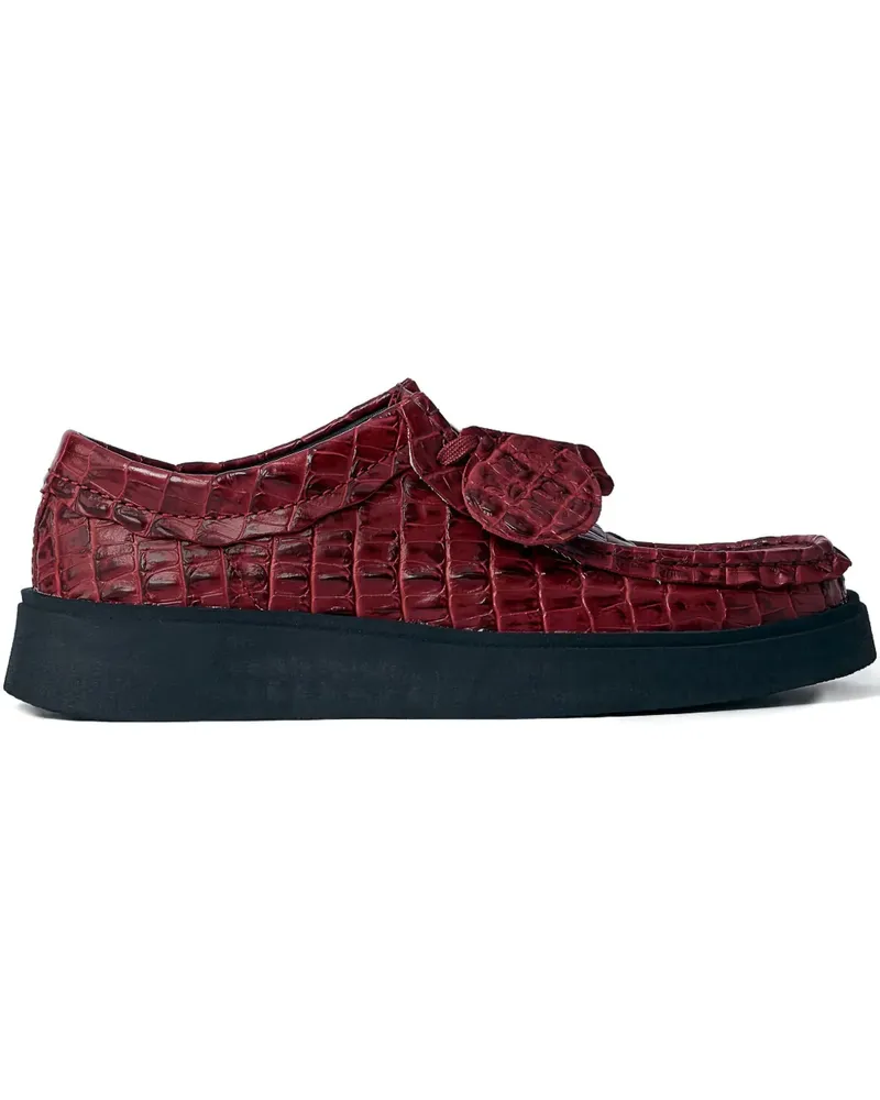 Martine Rose Torview Schnürschuhe mit Kroko-Optik - Rot Rot