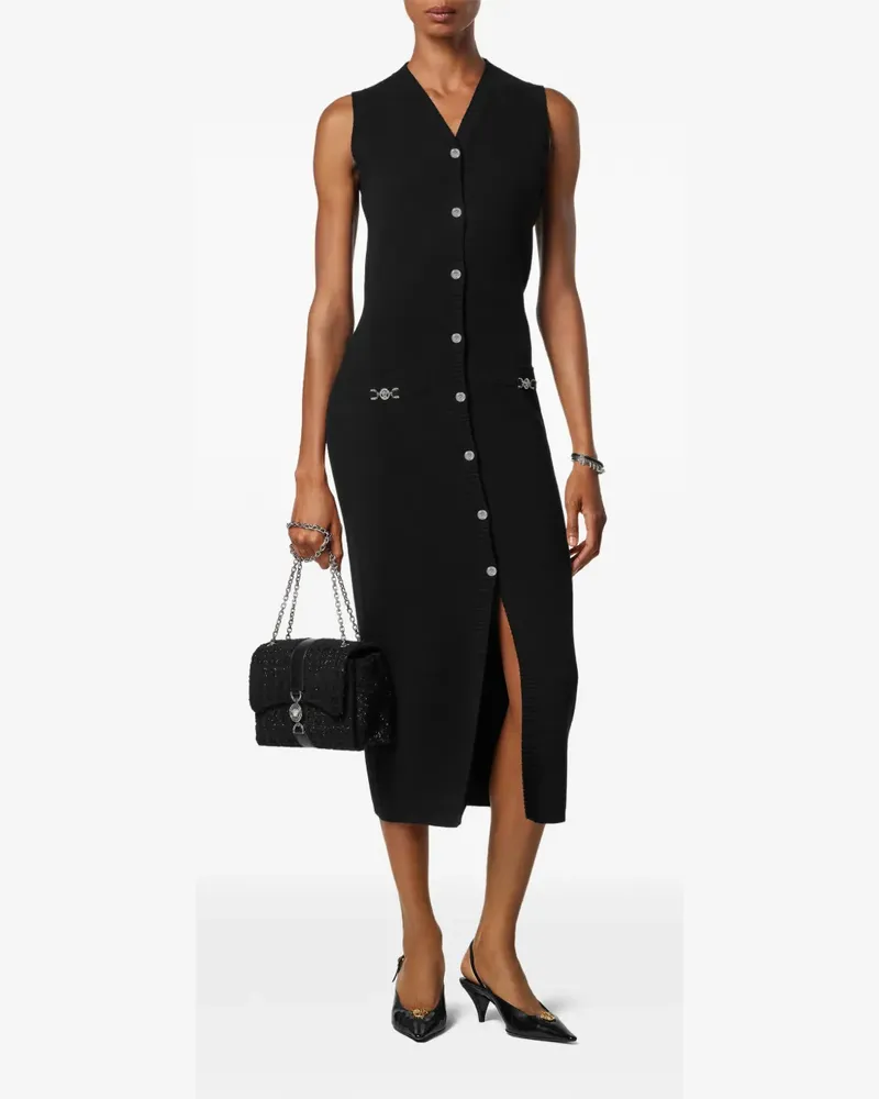 Versace button-fastening midi dress - Schwarz Schwarz